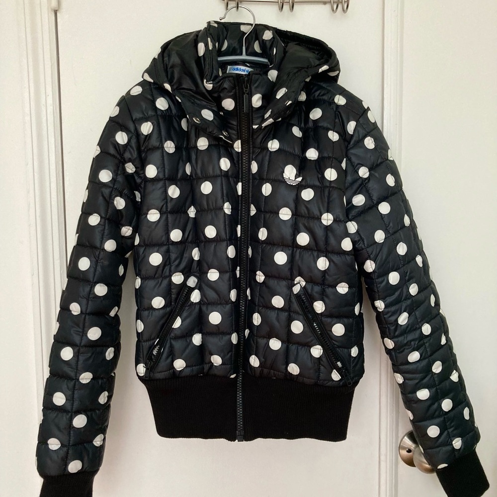 RARE ADIDAS POLKA DOT PUFFER BOMBER Like NEW